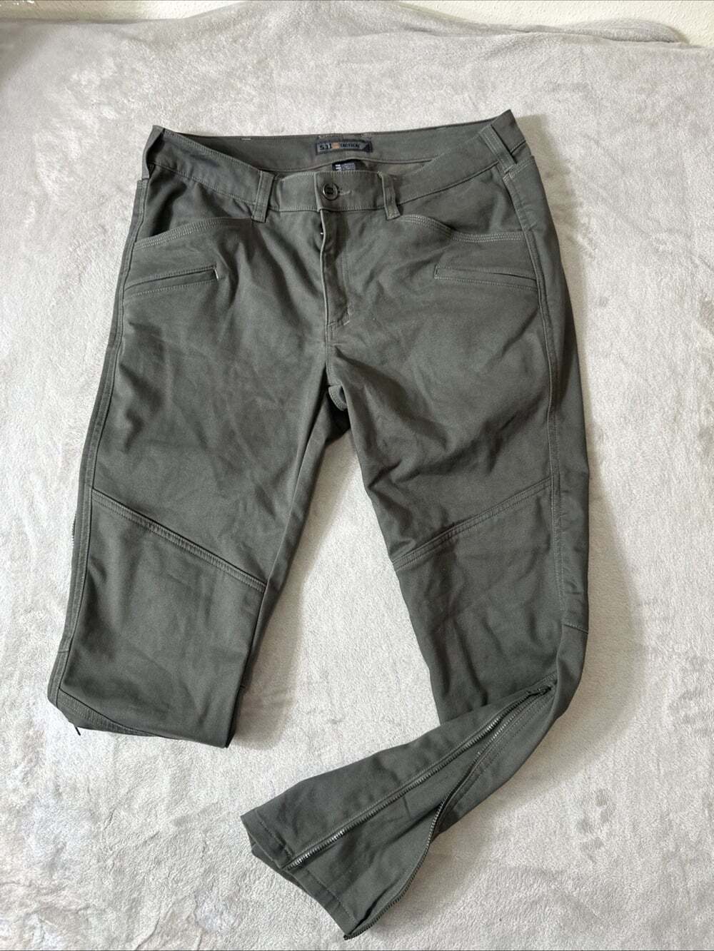 5.11 Tactical Women’s Pants Size 12 Regular Gray Green Zipper Leg